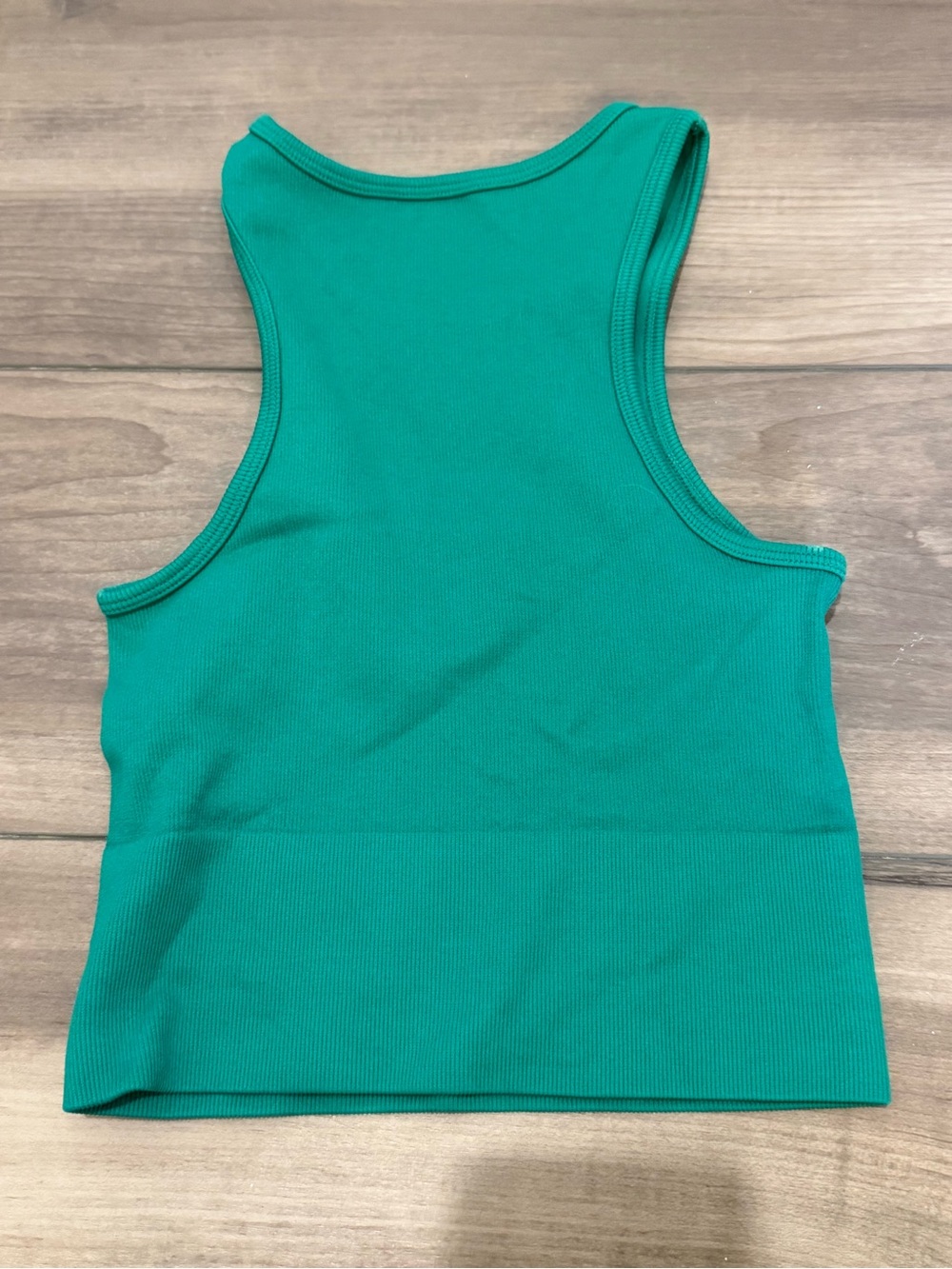 Glassons Teal Ribbed Cropped Tank Top - Picture 2 of 3